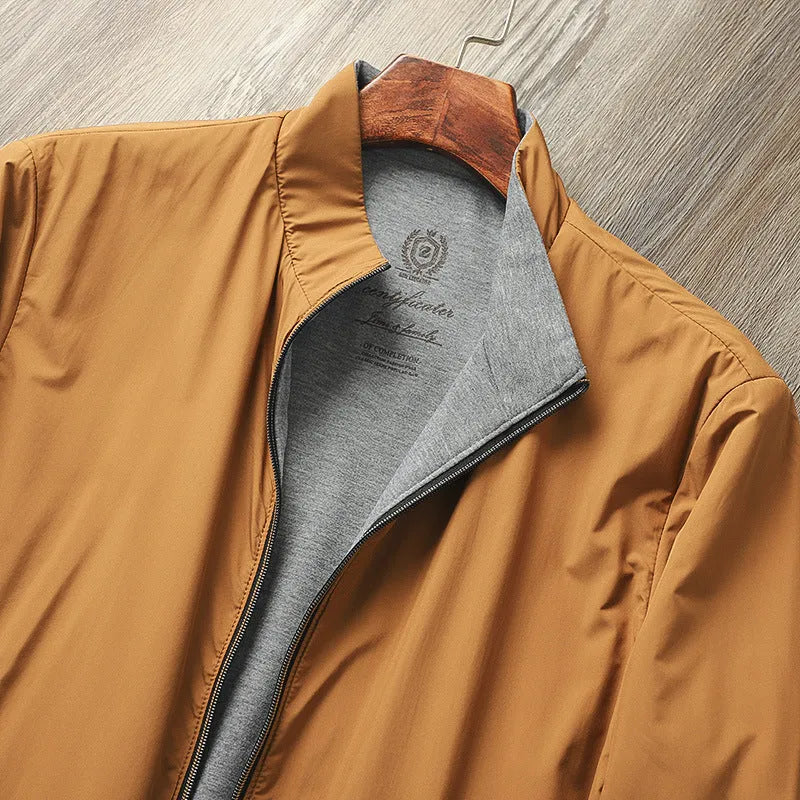 Men's stand collar business casual jacket in four colours with size range up to 4XL