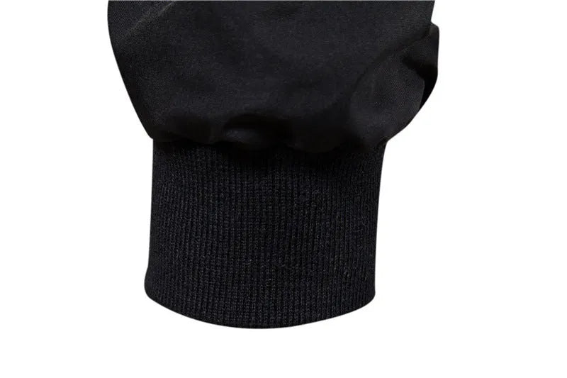 Men's solid colour thin casual jacket in dark blue, black, or army green.