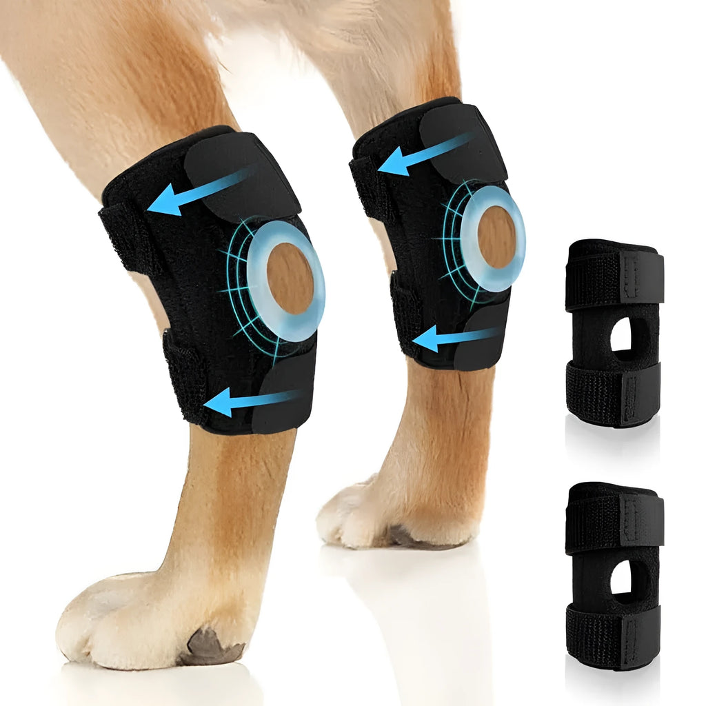 Black polyester pet leg guard for ACL rehabilitation and joint protection in L, M, XL sizes