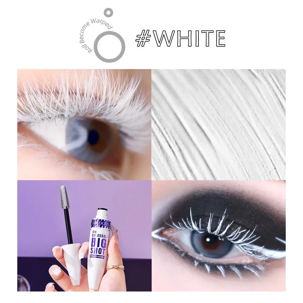White waterproof mascara with 10ML content for sweat-proof quick-drying application