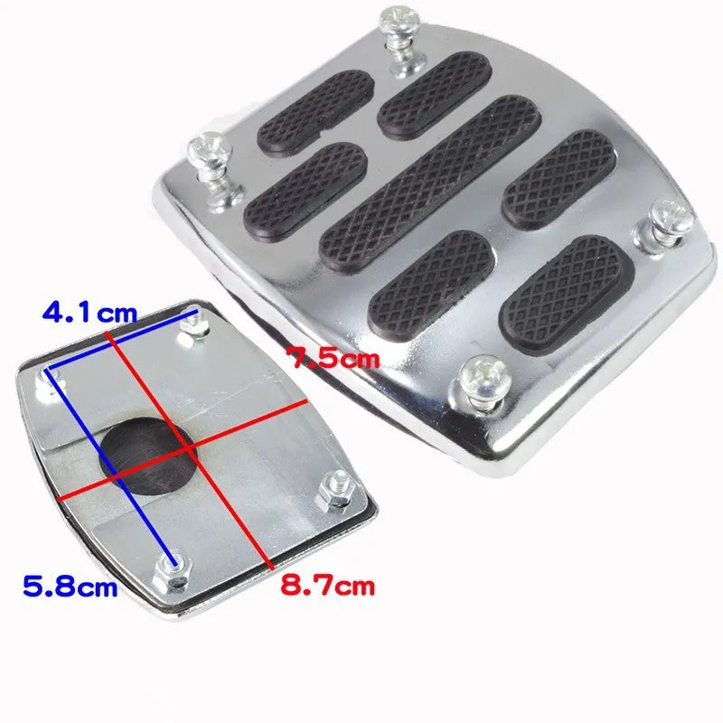 Metal motorcycle brake pedal skid plate footrest in multiple style options