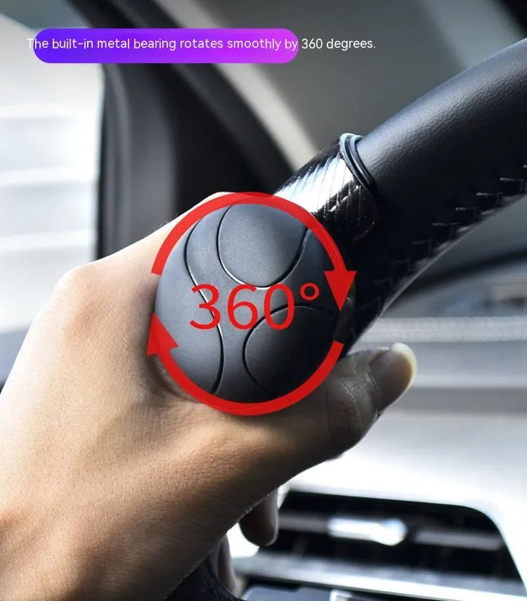 Silicone steering wheel assist ball with metal bearing in black or blue colour