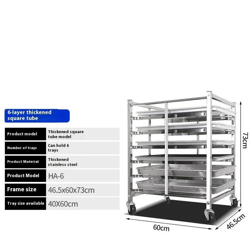 Stainless steel 6-layer cake bread tray rack with lock feature