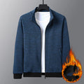 Men's black casual jacket with a stand-up collar and front zip in an athletic fit