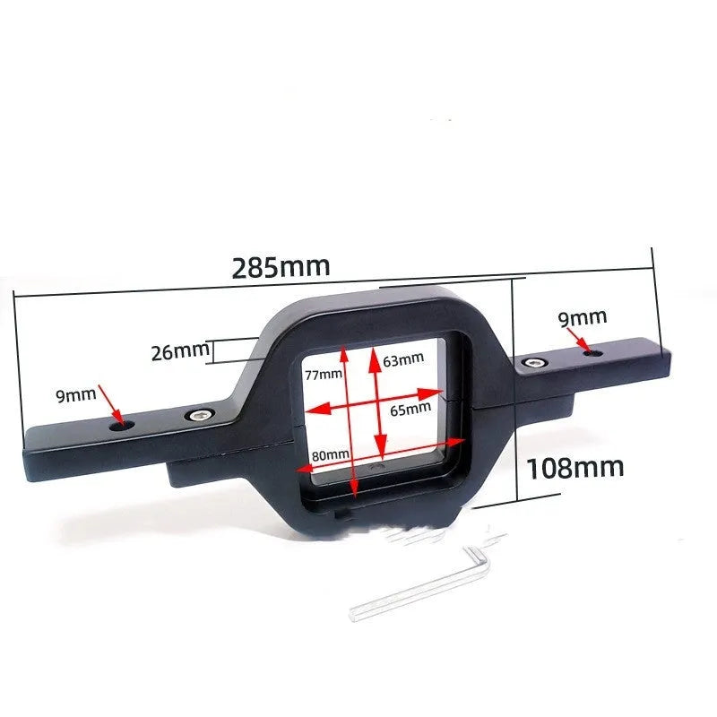 Black aluminium alloy LED reversing light bracket for a Jeep Wrangler.