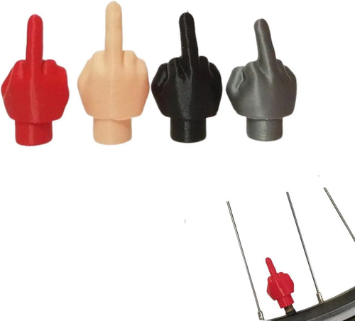 Eight car tyre valve dust caps showing four black and four skin colour latex pieces