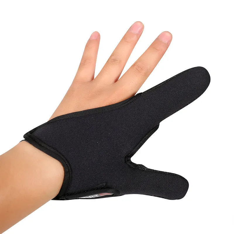 Single two-finger fishing glove with diving cloth back and microfiber palm, shown in a choice of colours.