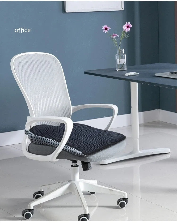 Memory foam car cushion with adjustable strap in regular size on office chair
