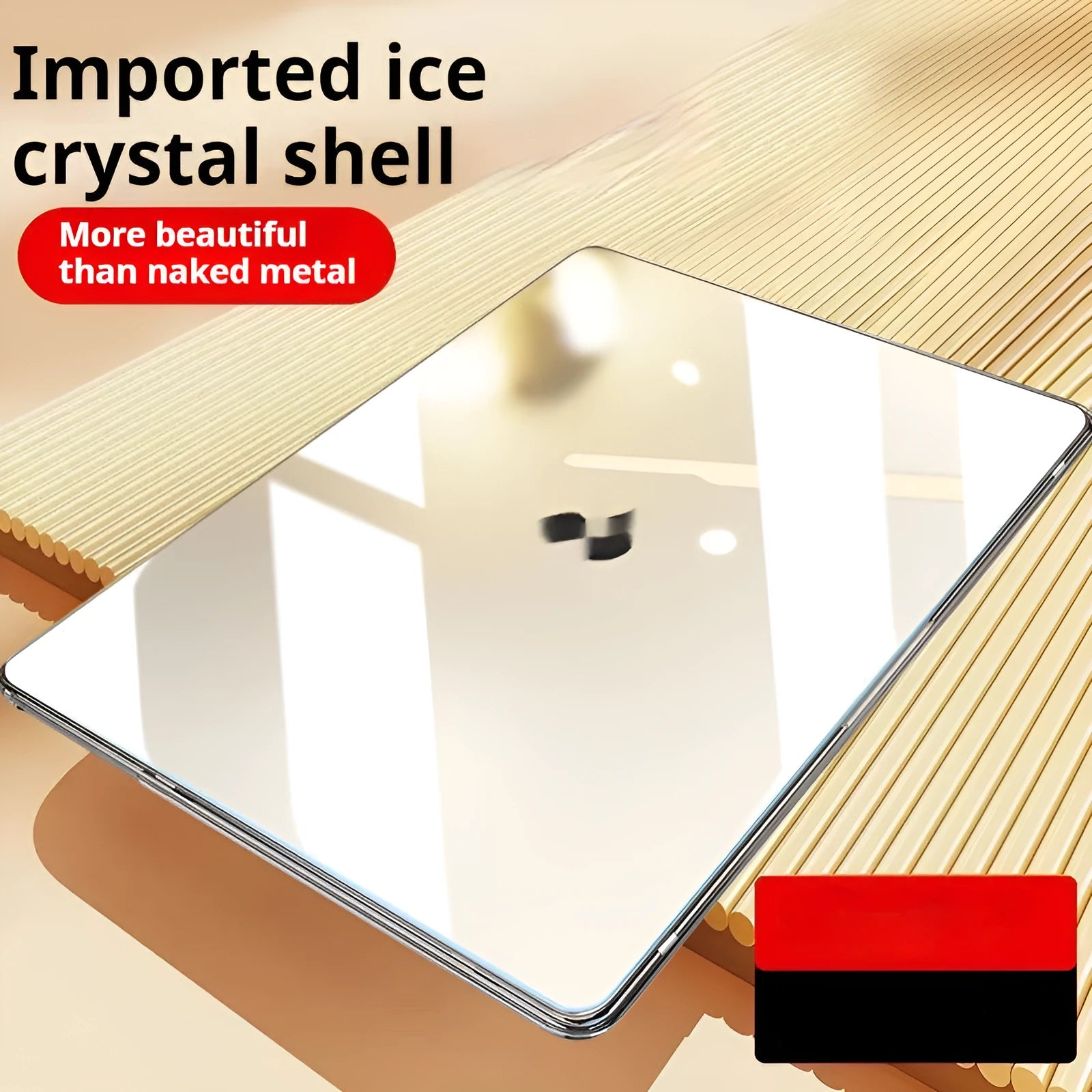 Transparent plastic protective shell for MacBook laptop showing clear design and form-fitting shape