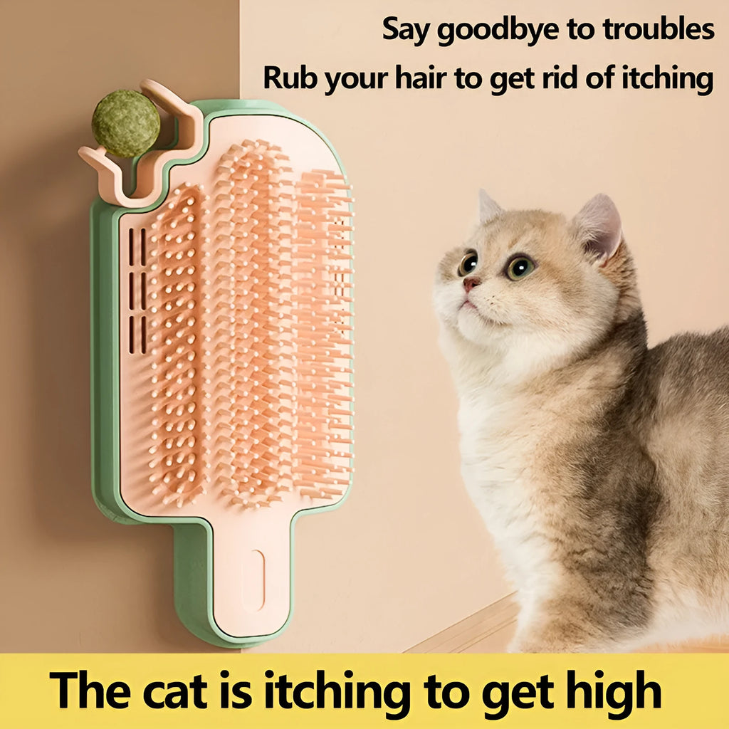 Ice cream cone shaped cat scratching toy with feather or mint ball attachments