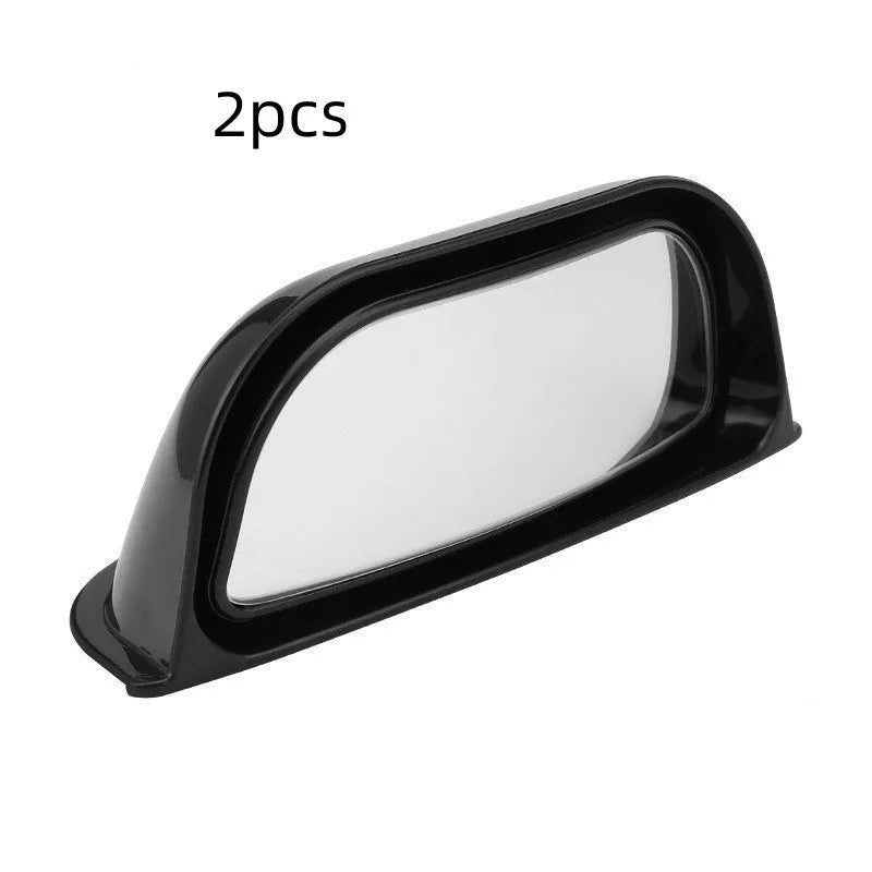 Black universal wide angle car mirror extension with two-row design for blind spot visibility