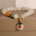 Ice jade women's bracelet with Xiangyun peace buckle and pearl decorative elements
