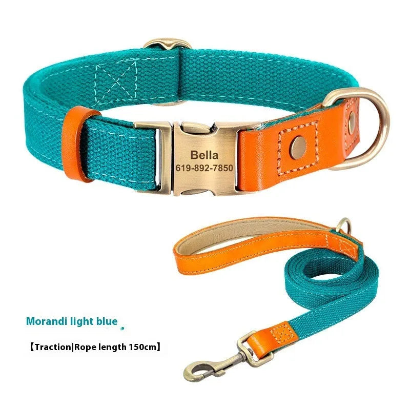 Mo Landi coloured mohair small dog collar and traction rope set for toy breeds