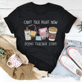 Black cotton loose fit summer t-shirt with short sleeves and round neck