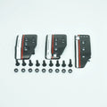 Aluminium alloy manual transmission car pedal set showing accelerator, brake, and clutch pedals