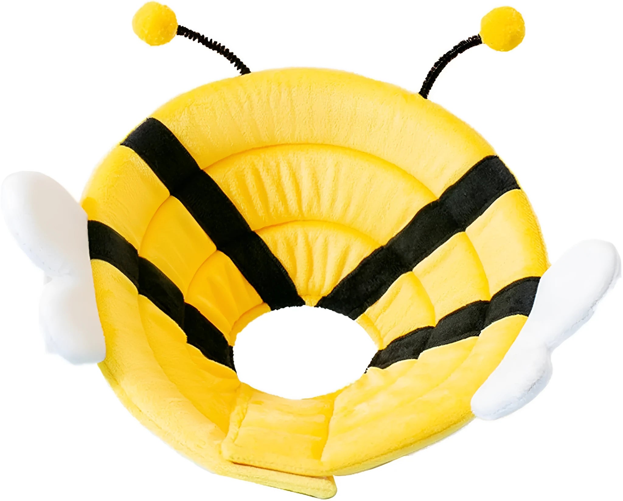 Soft bee design cat cone collar with adjustable Velcro closure for pet protection