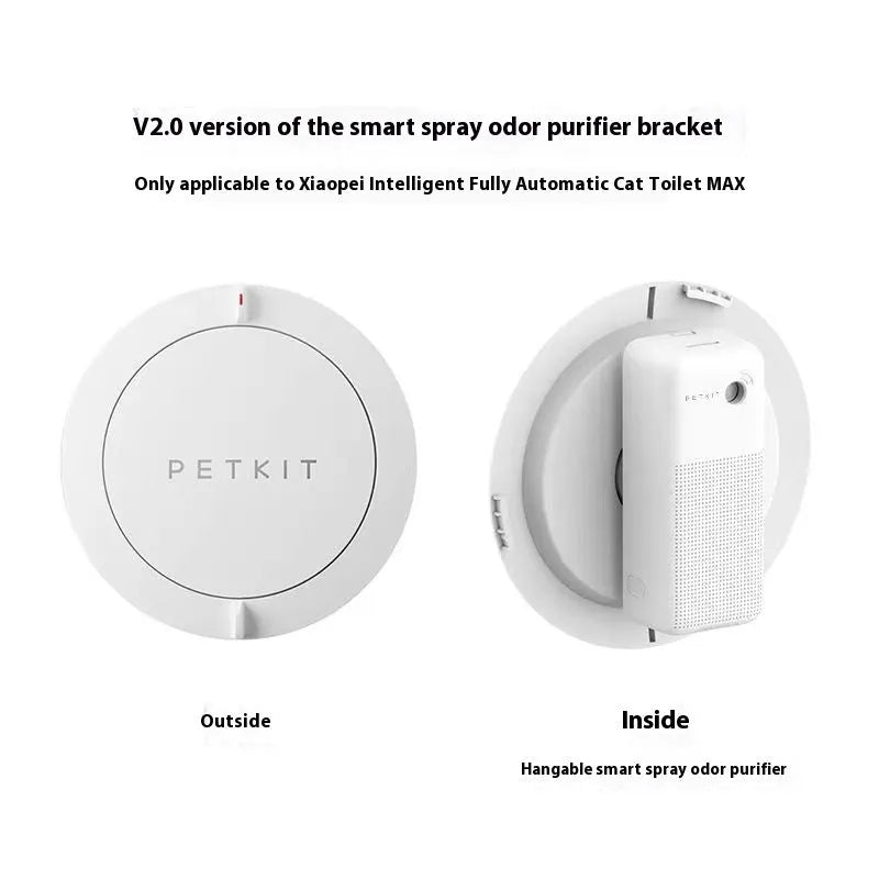 Smart spray odour removal machine with external bracket for pet litter areas