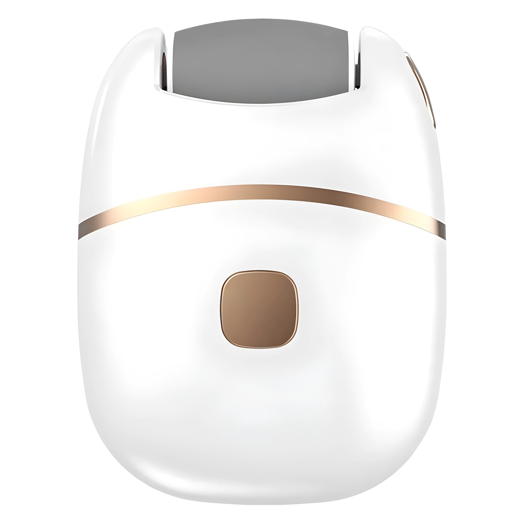 White electric foot grinder with coarse and fine grinding heads for dead skin and callus removal with auto debris suction