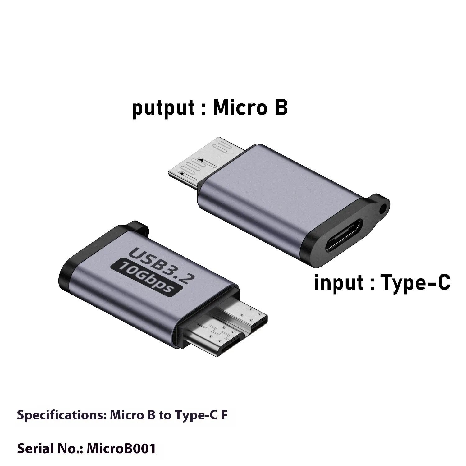 USB AM male to Micro-B male adapter connector for hard drives and phones