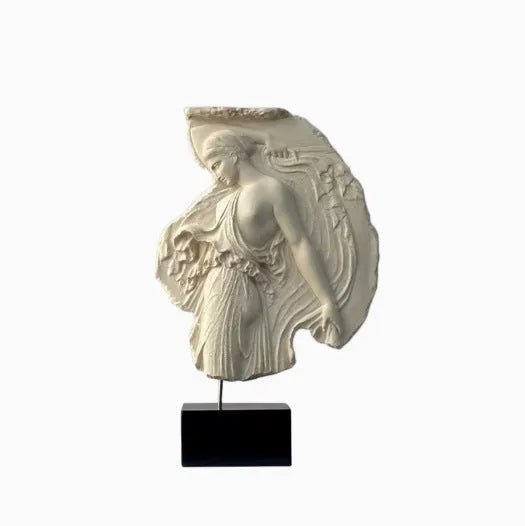 Wine Goddess synthetic resin sculpture ornament in modern style measuring 21cm wide by 35cm tall