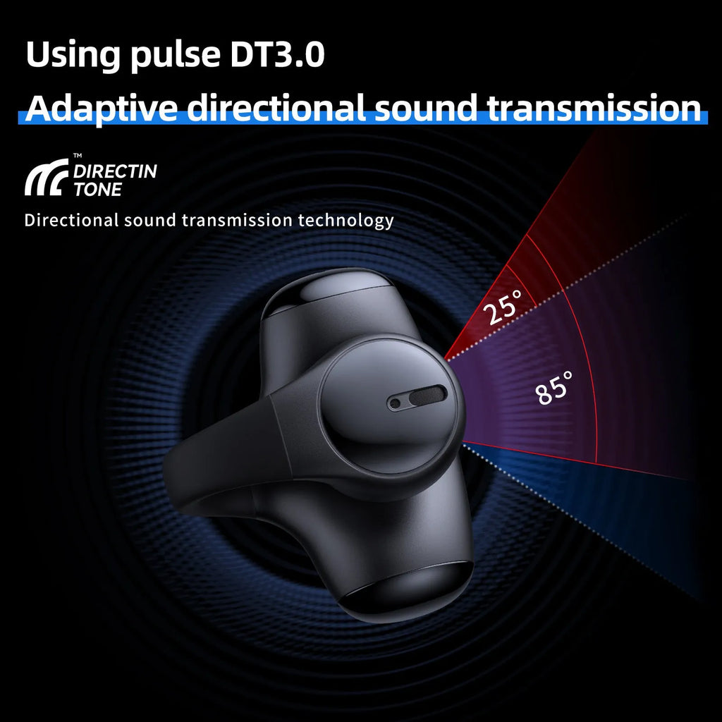 T306 black wireless Bluetooth gaming earphones with clip-on ear-hook design for sports use