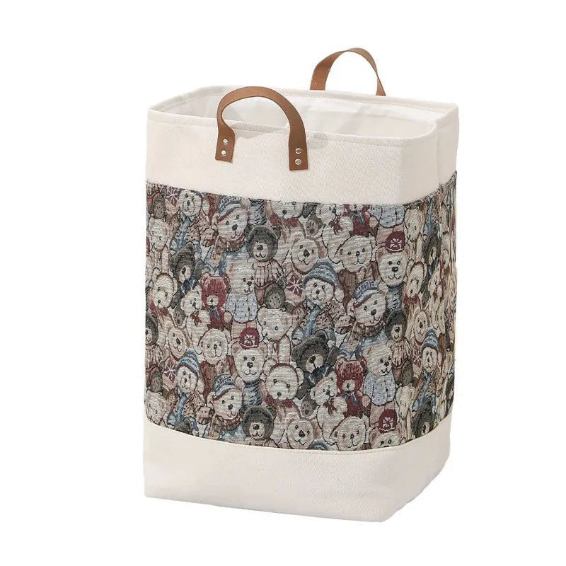 Fabric storage box in rich peony colour with dimensions 35x35x55cm for clothes and quilt organisation
