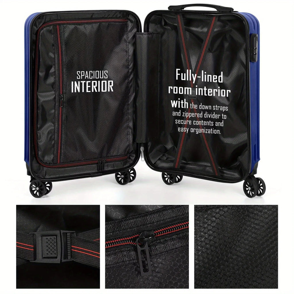 Two aluminium alloy travel trunks, sizes 14 inch and 20 inch, in a light towel colour.