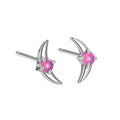 925 silver geometric women's earrings with stone accents in gold or platinum tone finishes