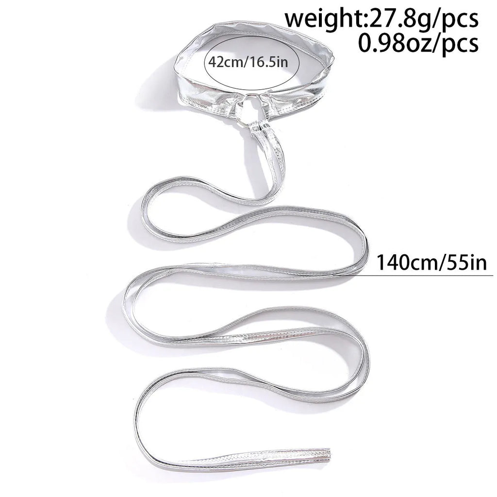 Silver alloy geometric lace-up cross thigh chain jewellery for women