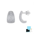 Geometric shaped S925 sterling silver stud earrings with moissanite stones.