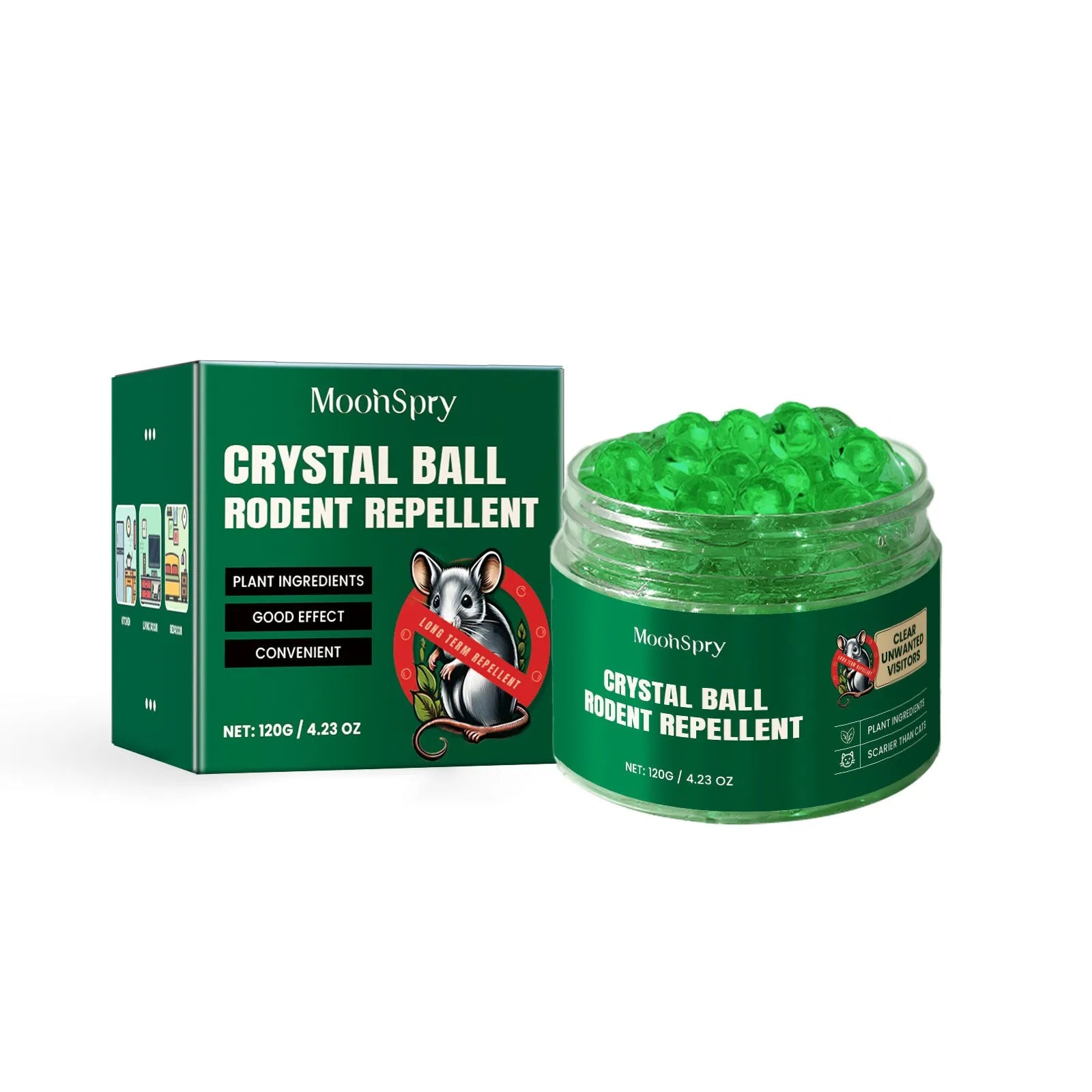 60ml bottle of natural rat repellent spray with clove, peppermint, and camphor oils