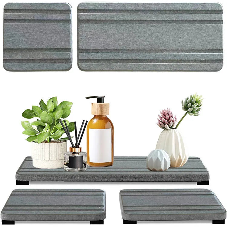 Square diatomaceous earth bathroom drying mat in modern simple style