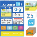 Large 60x40cm children's alphabet learning chart with word cards, letter cards and picture cards