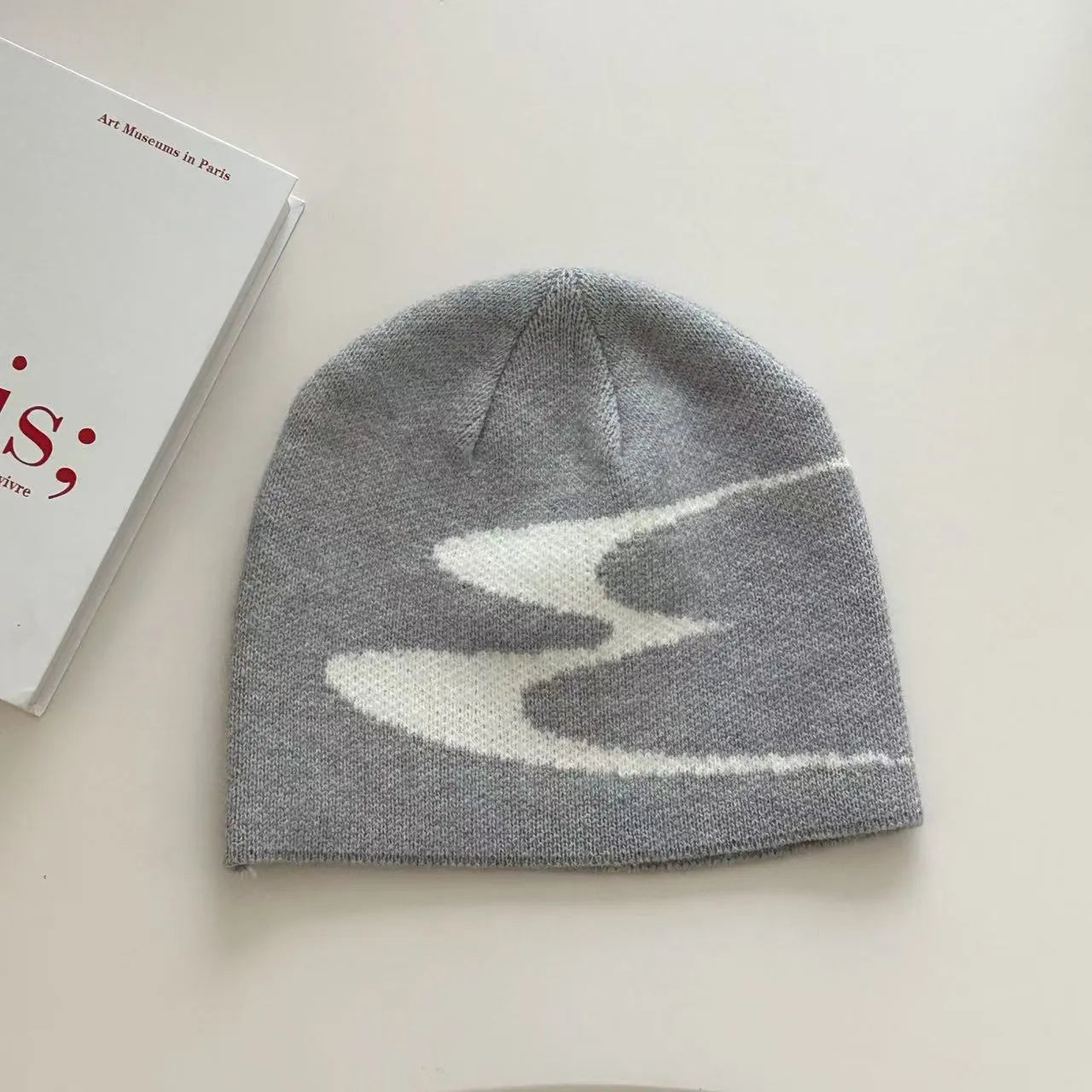 Unisex acrylic beanie hat in black, grey or white for autumn and winter wear