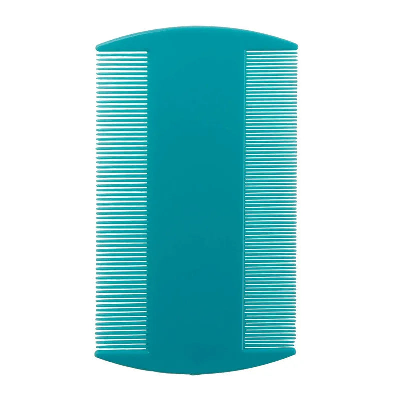 Double-edged fine tooth plastic comb for pet grooming and human lice removal in various colours