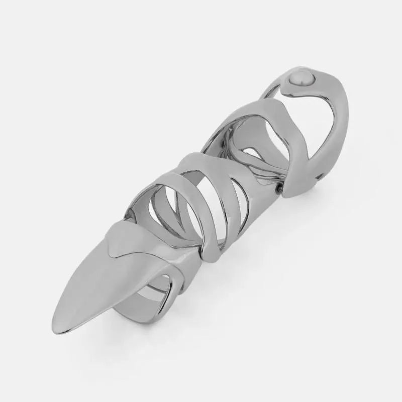 Silver alloy punk armour fashion ring finger stall