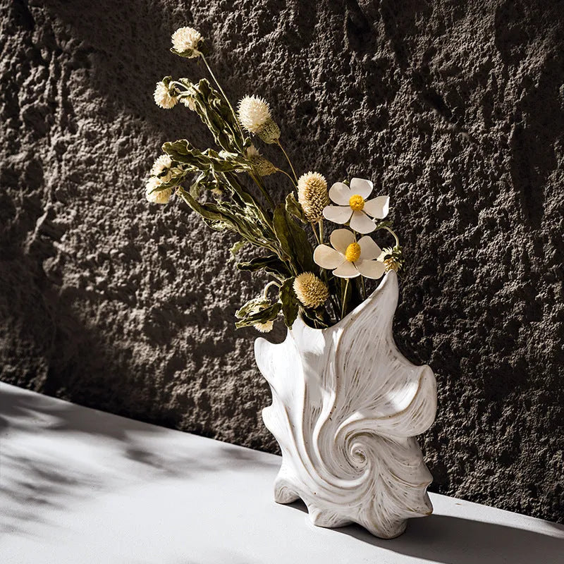 French art ceramic vase with coloured glaze finish in retro European decorative style