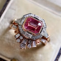 Geometric rose gold women's fashion ring with retro styling