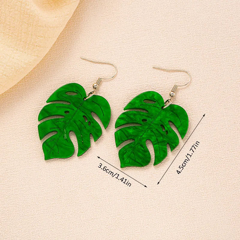 Summer earrings with coconut and jackfruit acrylic charms on alloy hooks in five colour variations