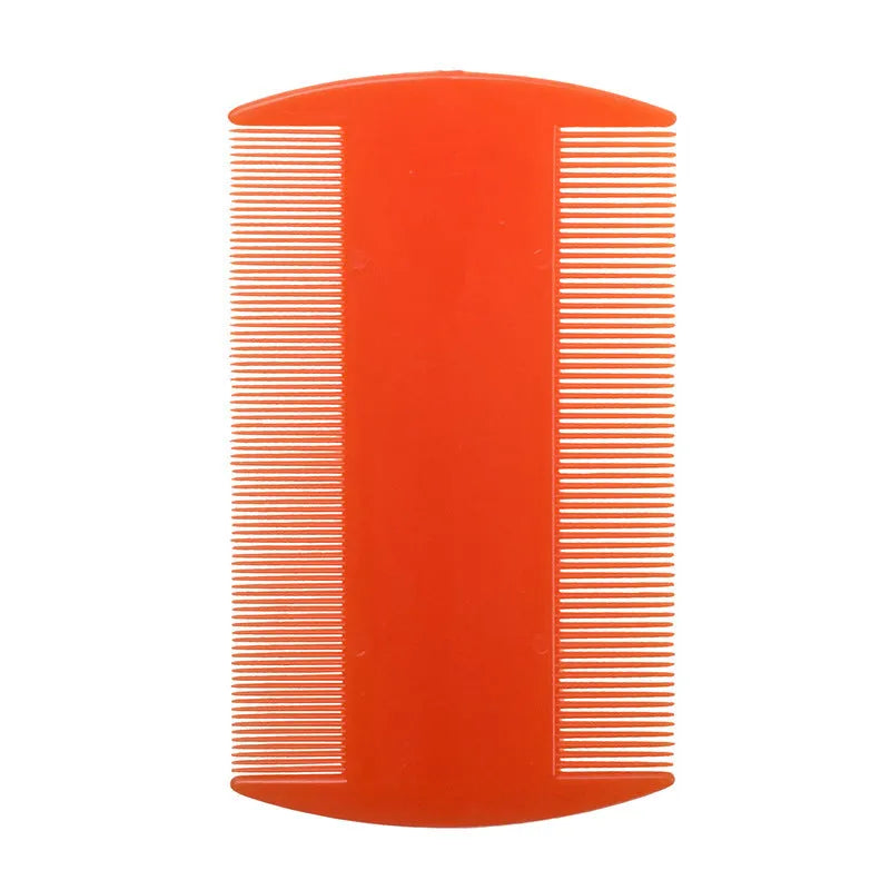 Double-edged fine tooth plastic comb for pet grooming and human lice removal in various colours