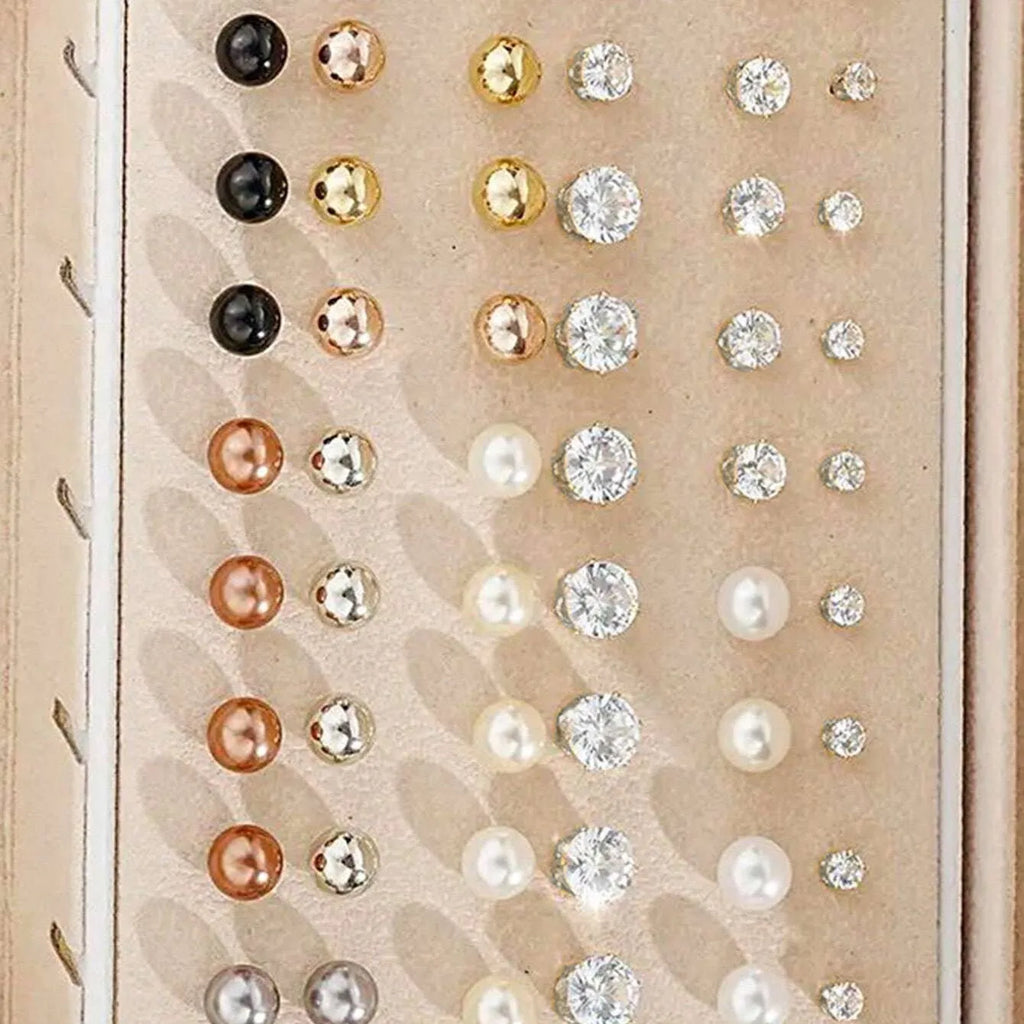 108-piece gold and yellow geometric alloy earrings combination set for women