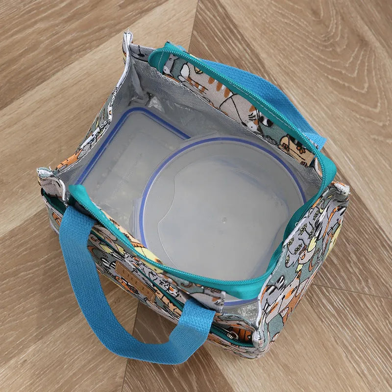 Women's printed canvas shoulder bag with aluminium frame in horizontal square shape
