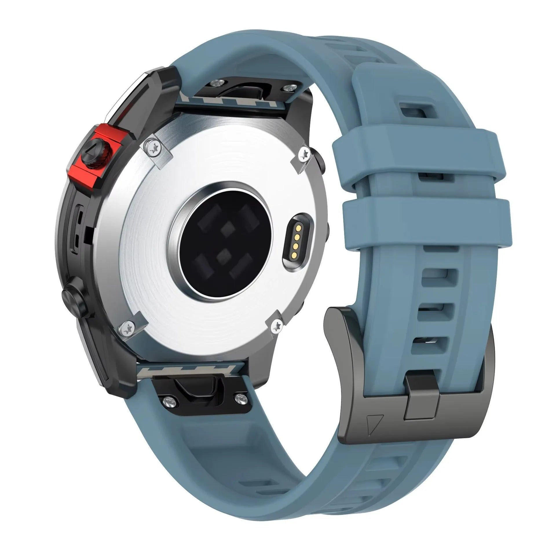 Jiaming Fenix7 silicone quick release watchband shown in multiple colours on a grey background.