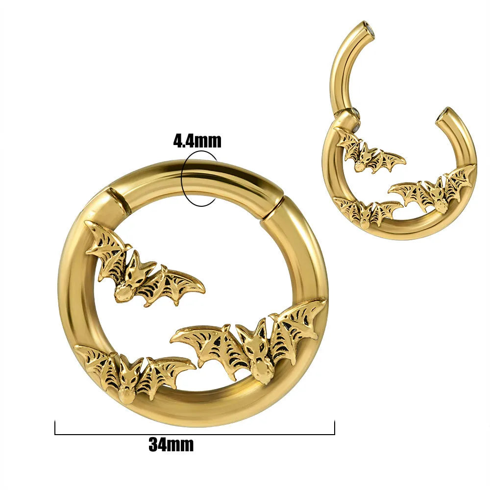 Stainless steel fashion earrings with totem pattern design in electroplated colours