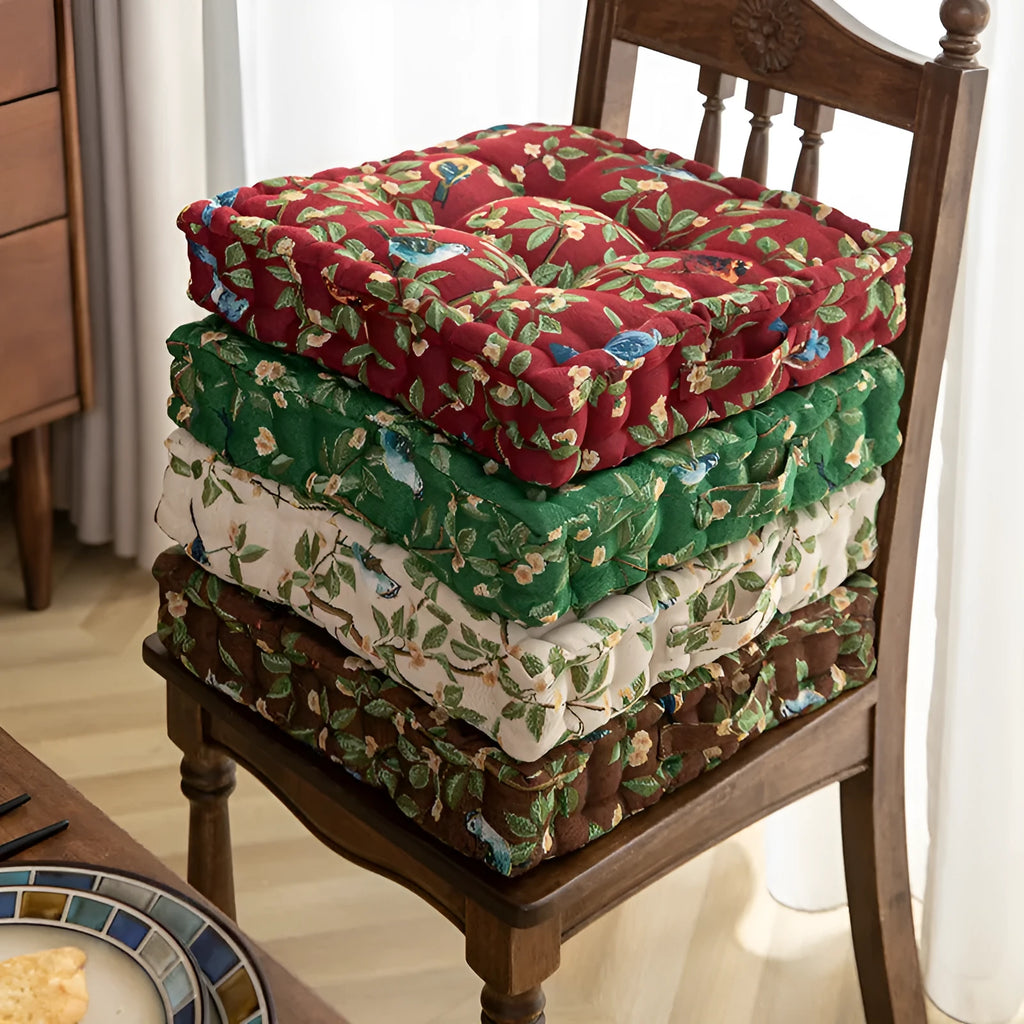 American dining chair back cushion 40×40×8cm thick with plant pattern