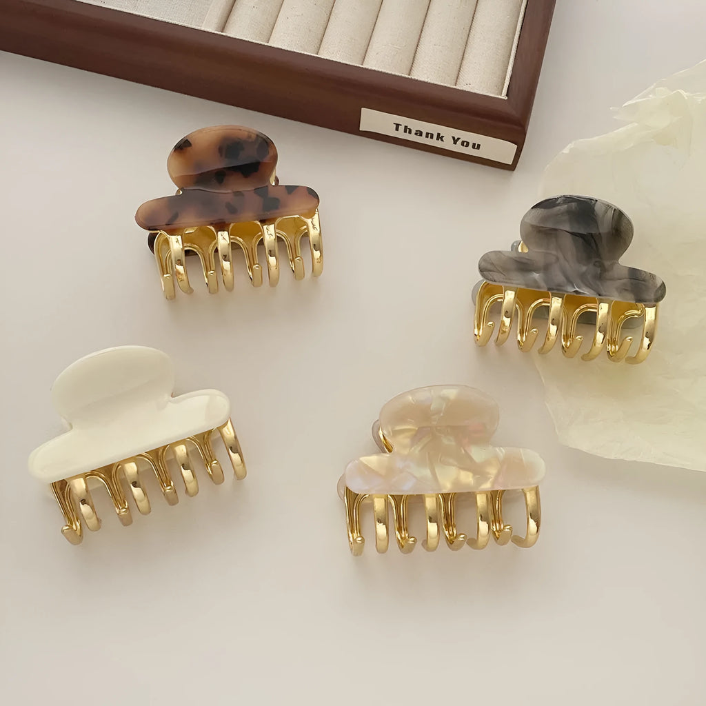 Dopamine retro acetate hair barrettes with medium metal grip in R08 colour variations