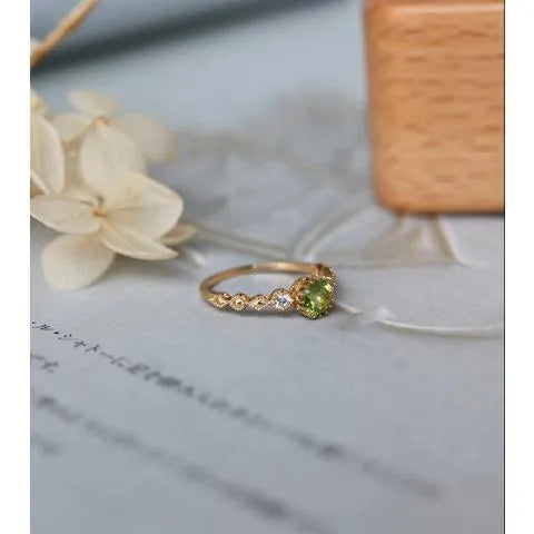 Copper geometric quadrilateral ring in Japanese retro style