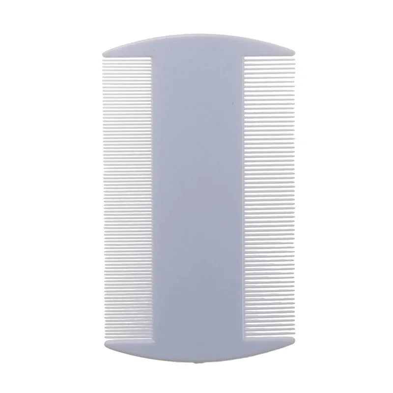 Double-edged fine tooth plastic comb for pet grooming and human lice removal in various colours