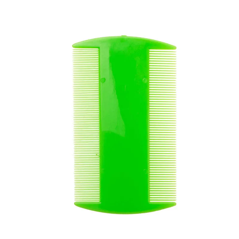Double-edged fine tooth plastic comb for pet grooming and human lice removal in various colours