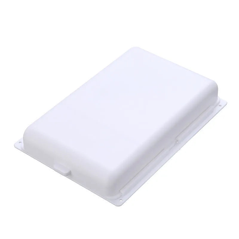 Adhesive plastic storage drawer with lid and internal grid divider for under-desk organisation